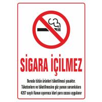 Sigara İçilmez Uyarı Levhası (Talimatlı)